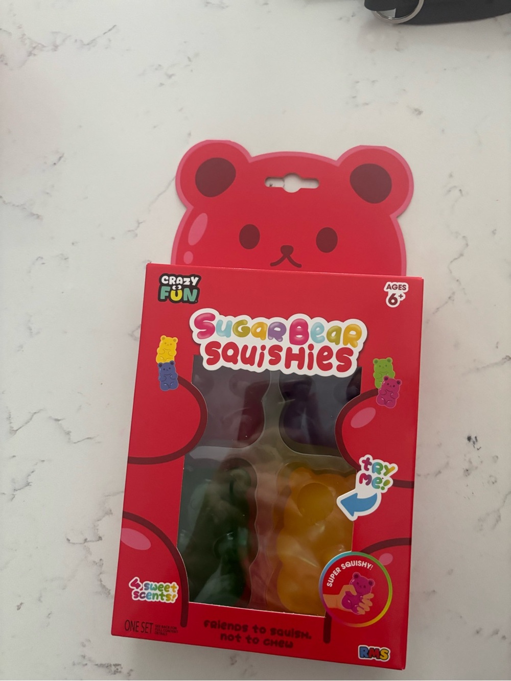 Sugar Bear Squishies Kids Toy - Red Packaging with Multi-Color Bears
